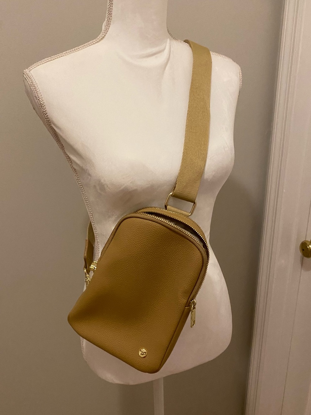 Chest Sling Crossbody Bag in Tan By Inicat